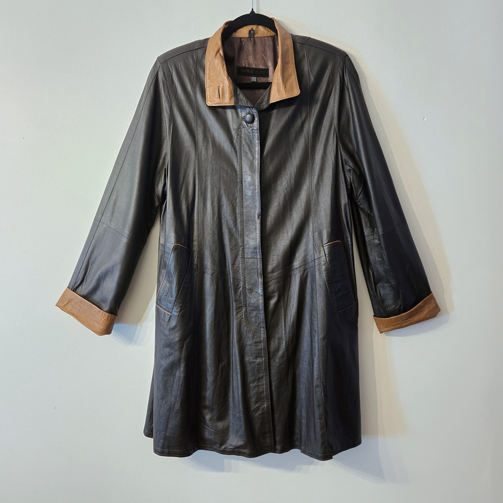 Gian Mori Vintage Brown Two-Tone Leather Jacket